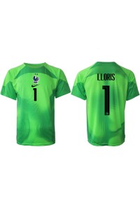 Frankrike Hugo Lloris #1 Keeper Fotballdrakt Borte Klær VM 2022 Korte ermer